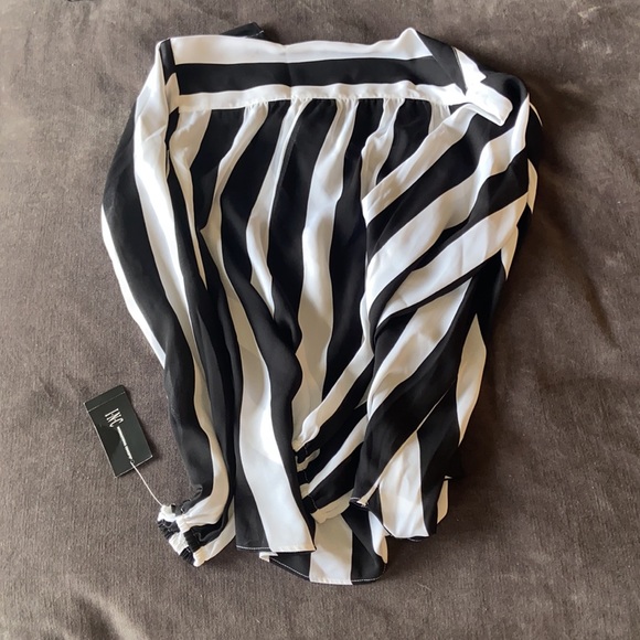 INC V-neck, striped blouse - Picture 2 of 4